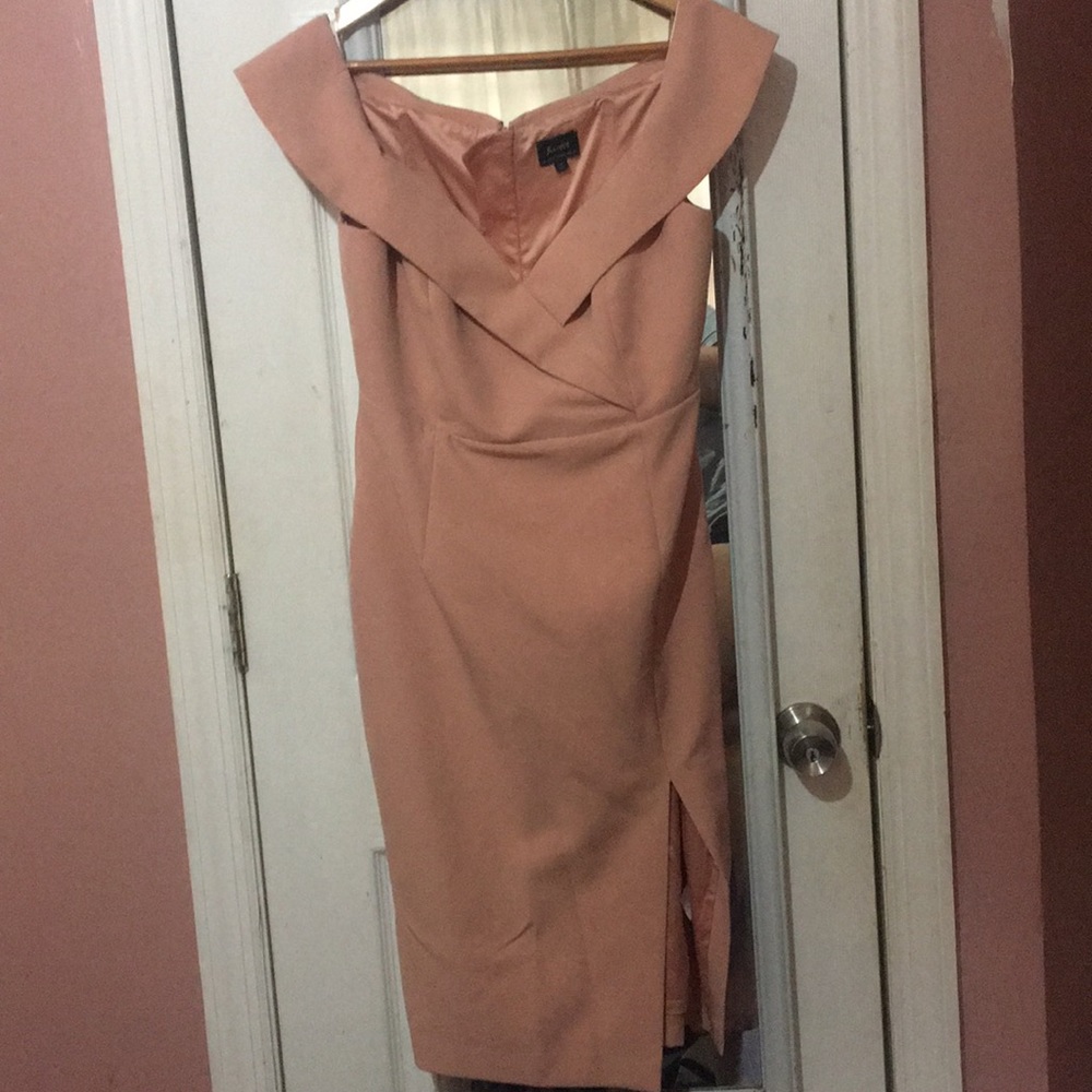 Bardot off the shoulder  blush pink dress - Picture 6 of 8
